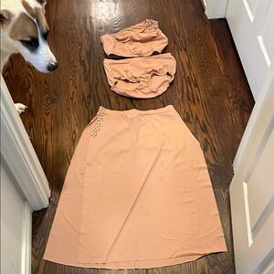 Orange A-Line Midi Set Dance Costume